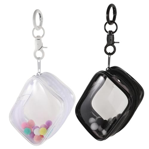 HANABASS 2Stücke Transparente Puppenvitrinen mit Schlüsselanhänger und Pompom Tragbare Aufbewahrungstasche für Mini Figuren für Sammler und Unterwegs Hohe HANABASS 2Stücke Transparente Puppenvitrinen mit Schlüsselanhänger und Pompom Tragbare Aufbewahrungstasche für Mini Figuren für Sammler und Unterwegs Hohe von HANABASS