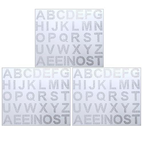 HANABASS 3 Blätter Buchstaben Aufkleber mit Glitzer Strass Buchstaben Sticker für DIY Dekoration von Taschen Kleidung und Möbeln für Kreative Bastelprojekte HANABASS 3 Blätter Buchstaben Aufkleber mit Glitzer Strass Buchstaben Sticker für DIY Dekoration von Taschen Kleidung und Möbeln für Kreative Bastelprojekte von HANABASS