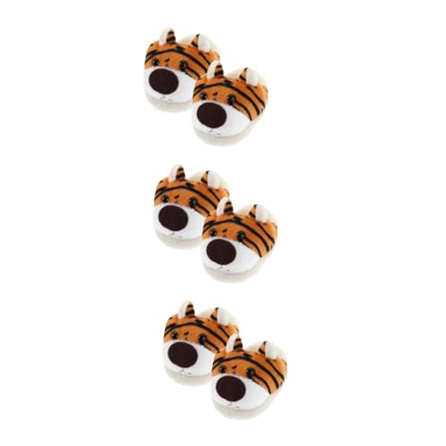 HANABASS 3 Paare Plüsch Tierpantoffeln für Puppen Weiche Cartoon Schühchen Tierisches Design Kuschelige Schuhaccessoires zum Ankleiden für Puppen von HANABASS