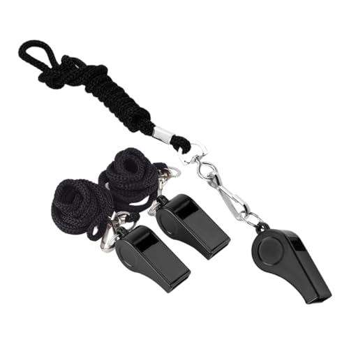 HANABASS 3 STÜCKE Teiliges Notfallpfeifen mit Lanyard Laute Kunststoff Schiedsrichterpfeifen für Trainer und Outdoor Praktische Sportpfeifen mit Schlüsselband für Basketball Camping und von HANABASS