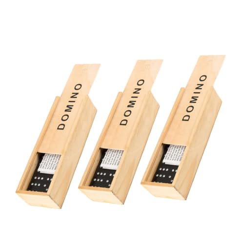 HANABASS 3 Sätze Holz Dominosteine Set Set für Familien Reise Domino mit Aufbewahrungsbox Lehrreiches für Mathematik und Kreative Bauprojekte HANABASS 3 Sätze Holz Dominosteine Set Set für Familien Reise Domino mit Aufbewahrungsbox Lehrreiches für Mathematik und Kreative Bauprojekte von HANABASS