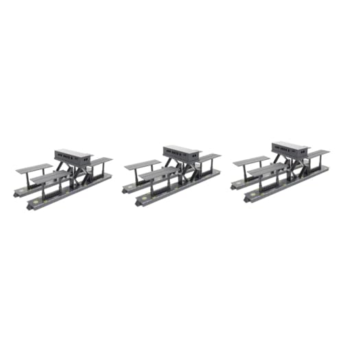 HANABASS 3 Sätze Kunststoff Modell Bahnhof Plattform DIY Bausatz Erweiterbar Kompatibel mit Zugset Zubehör Kindgerechtes für Kreative Motorische Realistische Eisenbahn Szenerie von HANABASS