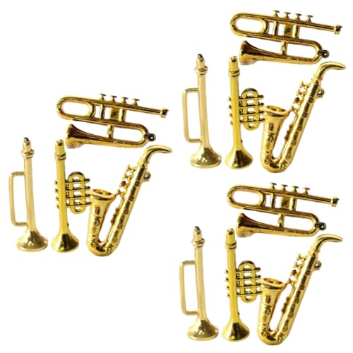 HANABASS 3 Sätze Mini-Saxophon Dekorationen Puppenhaus Miniaturzubehör Mini-trompete Winzig Miniaturen Puppenhaus-Miniatur-Musikinstrument Golden Plastik 4 Stück * 3 HANABASS 3 Sätze Mini-Saxophon Dekorationen Puppenhaus Miniaturzubehör Mini-trompete Winzig Miniaturen Puppenhaus-Miniatur-Musikinstrument Golden Plastik 4 Stück * 3 von HANABASS