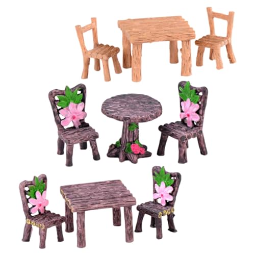 HANABASS 3 Sätze Simulierter Harztisch und Stuhlset Anzeige Miniaturen Märchenmöbel Leben spielzeuge für hühner Dekoration Mikrogartenverzierung Miniaturtisch und Stuhl HANABASS 3 Sätze Simulierter Harztisch und Stuhlset Anzeige Miniaturen Märchenmöbel Leben spielzeuge für hühner Dekoration Mikrogartenverzierung Miniaturtisch und Stuhl von HANABASS
