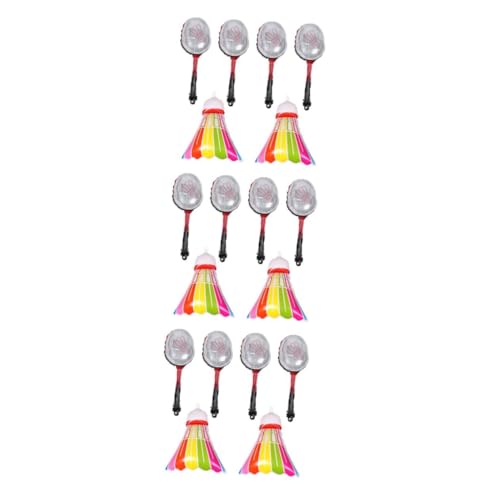 HANABASS 3 Sätze Stylische Aufblasbare Badminton Folienballons Set Leichtes Aluminiumfolie Design Große Bunte Federball Ballons Rote Badminton Schläger Ballons Sportliche Partydekoration von HANABASS