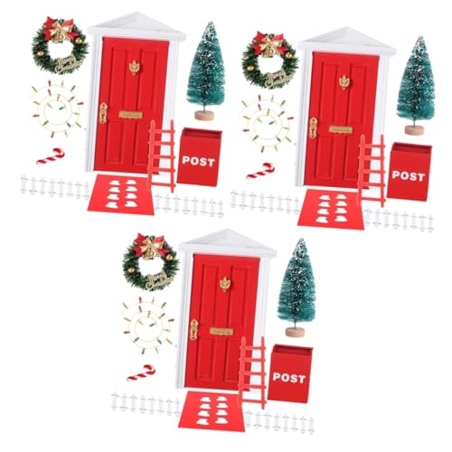 HANABASS 3 Sätze Teiliges Weihnachts Miniatur Set Kreative Puppenhaus Deko aus Langlebigem Sicherem Material für DIY Basteln Mikrolandschaft für Kinderzimmer und Partydeko von HANABASS