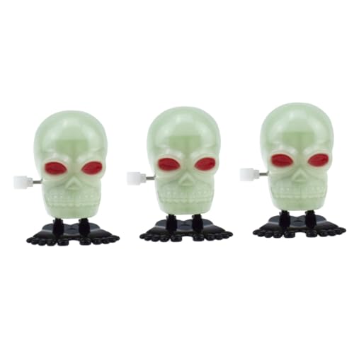 HANABASS 3 Stck. Leuchtendes Schädelspielzeug Uhrwerkspielzeug für Halloween-Aufziehspielzeug Wickeln auf für Halloween- - HANABASS 3 Stck. Leuchtendes Schädelspielzeug Uhrwerkspielzeug für Halloween-Aufziehspielzeug Wickeln auf für Halloween- - von HANABASS