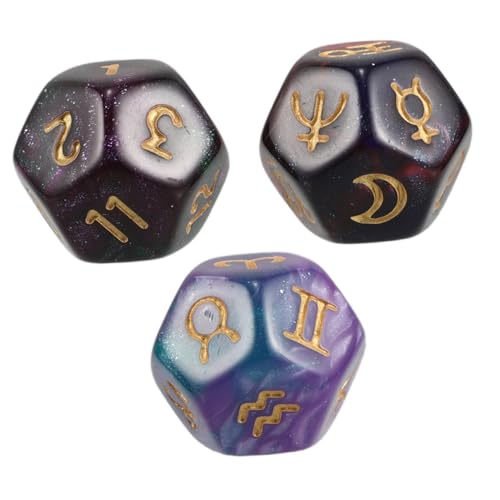 HANABASS Wahrsagewürfel Satz 12-Seitige Astrologie Würfel für Tarot und Brettspiele mit Mystischem Design und Lernsymbolen HANABASS Wahrsagewürfel Satz 12-Seitige Astrologie Würfel für Tarot und Brettspiele mit Mystischem Design und Lernsymbolen von HANABASS