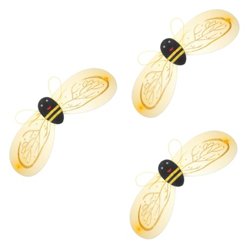 HANABASS 3 Stück Bienenflügel Cosplay Flügel aus Leichtem und Dekorative Kostümflügel für Mädchen Party Fasching Verkleidung und Aufführungen von HANABASS