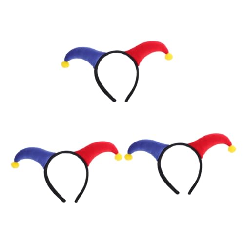 HANABASS 3 Stück Clown Haarband mit Bunten Dekorationen Verstellbar und Komfortabel Lustiges Party Accessoire für Karneval Halloween und Festliche Anlässe Fröhlicher Haarschmuck für von HANABASS