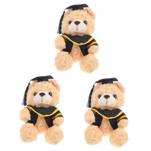 HANABASS 3 Stück Graduation Bear Kuscheltier Plüschbär Doktor mit Weichem Niedliche Abschlussdeko für Sofa Bett Auto Perfektes für Absolventen von HANABASS