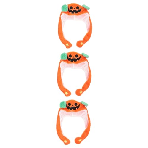 HANABASS 3 Stück Halloween Hasenmütze mit Beweglichen Ohren Leuchtend Wärmende Mütze für Mädchen und Jungen Lustige Cartoon Kostümkappe für Herbst und von HANABASS