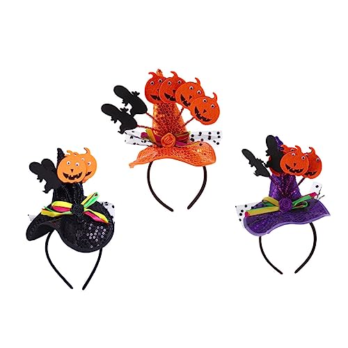 HANABASS 3 Stück Hexenhut Haarschmuck mit Glitzer Kopfband für Karneval Cosplay und Halloween Feiern Orange und Schwarz HANABASS 3 Stück Hexenhut Haarschmuck mit Glitzer Kopfband für Karneval Cosplay und Halloween Feiern Orange und Schwarz von HANABASS