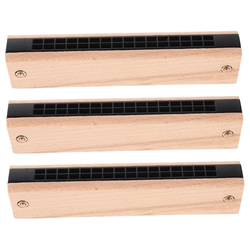 HANABASS 3 Stück Holz Mundharmonika Teiliges DIY Doppelreihe für Kleinkinder Musikinstrument Lernspielzeug Musikunterricht Kreatives Handwerk HANABASS 3 Stück Holz Mundharmonika Teiliges DIY Doppelreihe für Kleinkinder Musikinstrument Lernspielzeug Musikunterricht Kreatives Handwerk von HANABASS