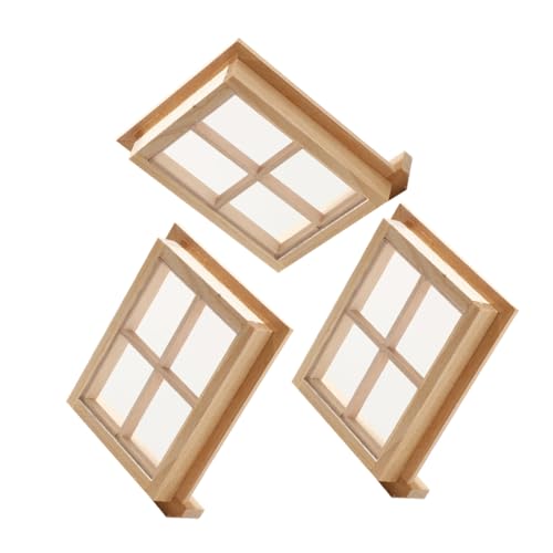 HANABASS 3 Stück Maßstab Holzrahmen Unlackiert DIY Zubehör für Mini Möbel Bastelprojekte Beige von HANABASS