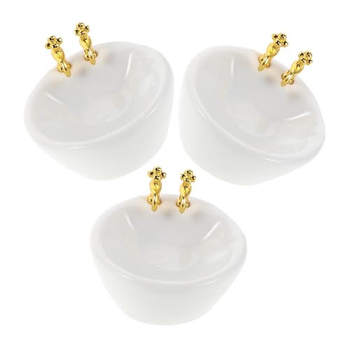 HANABASS 3 Stück Maßstab Puppenhaus Badezimmer Zubehör Weißes Waschbecken Realistische Badezimmerszene für Puppenhaus Dekoration HANABASS 3 Stück Maßstab Puppenhaus Badezimmer Zubehör Weißes Waschbecken Realistische Badezimmerszene für Puppenhaus Dekoration von HANABASS