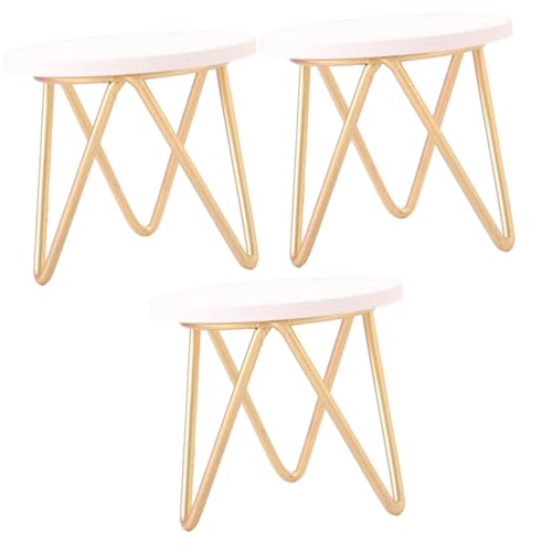 HANABASS 3 Stück Maßstab Puppenhausmöbel Goldfarben Rund Weißer Tischplatte Für Miniaturhaus Dekoration Wohn und Esszimmer Spielset Zubehör HANABASS 3 Stück Maßstab Puppenhausmöbel Goldfarben Rund Weißer Tischplatte Für Miniaturhaus Dekoration Wohn und Esszimmer Spielset Zubehör von HANABASS