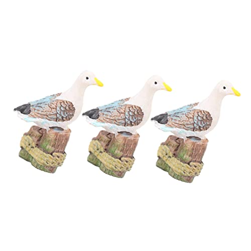 HANABASS 3 Stück Mikro-Landschaftsverzierung für zarter Mini-Vogel lebendiges Aquarienmodell Küsten Möwe Aquarium Figur Möwendekorationen Mini - Möwe Harz von HANABASS