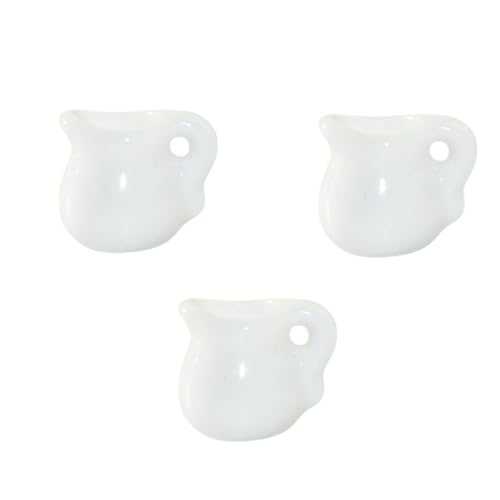 HANABASS 3 Stück Mini Milchkännchen Miniatur Krüge Modelle Puppenhaus Küchenkrüge Milchkännchen Modelle Puppenhaus Küchenkrug Dekore Mini Keramik Saucenkrüge Mini Milchkännchen von HANABASS