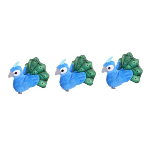 HANABASS 3 Stück Mini Plüsch Pfau Fingerpuppe Tierfiguren Handpuppe für Interaktives Erzählspiel Lernspielzeug Sammlerobjekt von HANABASS