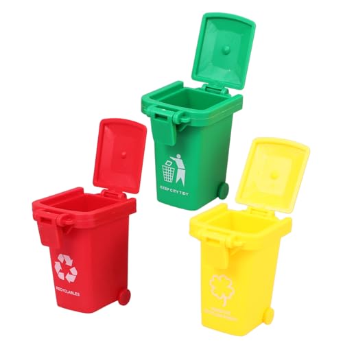 HANABASS 3 Stück Mini-mülleimer Für Mülleimer Für Spielzeugbehälter Kleiner Mülleimer Mini-mülleimer Mit Deckel Mini -müll Kann Organizer Zur Aufbewahrung Von Abs von HANABASS