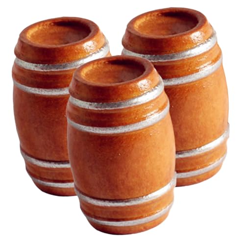 HANABASS 3 Stück Miniatur Holzfass Pack Mini Beer Barrel für Puppenhaus Dekoration Mini Haus Accessoires für DIY Projekte und Mikrolandschaften HANABASS 3 Stück Miniatur Holzfass Pack Mini Beer Barrel für Puppenhaus Dekoration Mini Haus Accessoires für DIY Projekte und Mikrolandschaften von HANABASS
