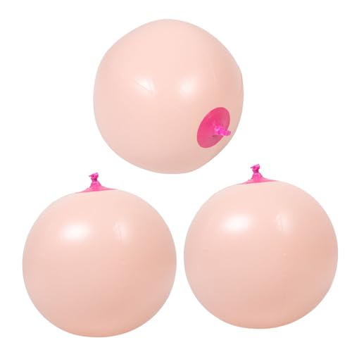 HANABASS 3 Stück PVC Strandbälle Leichte Aufblasbare Sommerspielzeuge Strapazierfähige Outdoor Bälle für Pool und Strandspiele Schnelle Befüllung Sicherer Glatter Ballspaß von HANABASS
