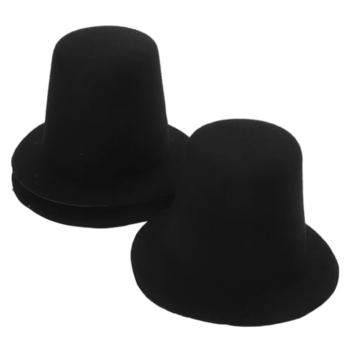 HANABASS 3 Stück Performance Zylinder Hüte Kleine Mütze Mädchen Stroh Weiche Puppe Kleine Rustikale Made Your Tiny Blau DIY Schneemann Hut DIY Tops Hut Eva Schwarz von HANABASS