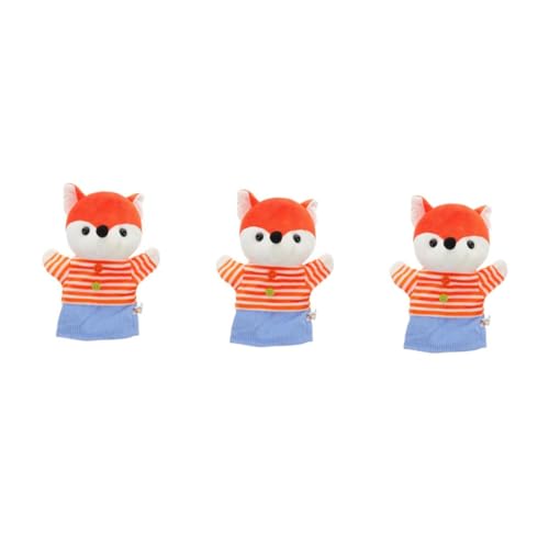 HANABASS 3 Stück Plüsch Handpuppe Fuchs Cartoon Tierhandpuppe Kuscheltier für Rollenspiel und Geschichten Erzählen Eltern Junge Mädchen Interaktion Kreative Kinderzimmer Deko von HANABASS