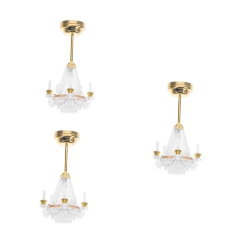 HANABASS 3 Stück Puppenhaus LED Deckenlampe Handgefertigt Kerzenlicht Detailgetreu Indoor Outdoor Deko Puppenhaus Zubehör Realistische Miniaturbeleuchtung von HANABASS