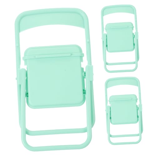 HANABASS 3 Stück Puppenstubenstuhl Klappstuhl winzige Hausmöbel Wohnkultur mit bastelsets für puppenhaus winziges stuhlhandwerk Mini-Möbelstütze Plastik Light Green von HANABASS