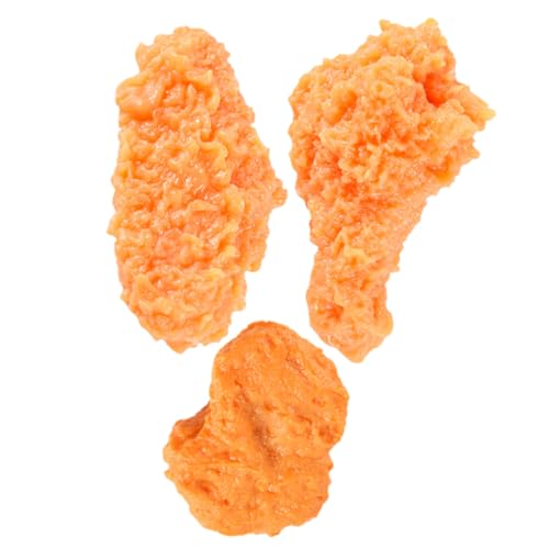 HANABASS 3 Stück Realistische Hähnchenmodelle Teiliges aus Sicherem Detailgetreue Fake Chicken Drumsticks für Küchen Deko und Restaurant Display Langlebige Künstliche Lebensmittelattrappen von HANABASS