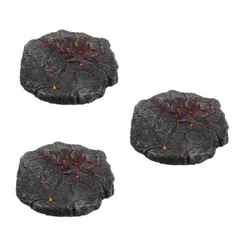 HANABASS 3 Stück Realistisches Modell Display Stand Lava Basis Action Figure Stand Sammler Plattform für Anime Figuren und Diorama Stabile Dekorative Basis für Zuhause und Vitrine von HANABASS