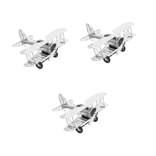 HANABASS 3 Stück Retro Metall Flugzeug Modell Vintage Airplane Figurine aus Dekoratives Sammlerstück für Aviation Fans Geschenkidee Tischdeko für Geburtstag und Themen Events Mittelgroß von HANABASS