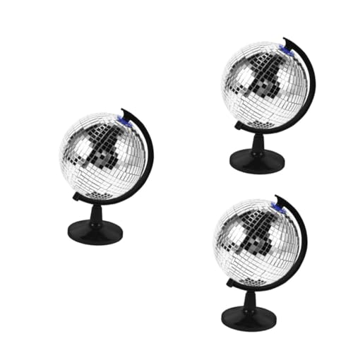 HANABASS 3 Stück Silberner Disco mit Drehbarem Design Reflektierende Schreibtischdekoration für Büro und Zuhause Kreatives Funkelndes Einzigartiges für Männer von HANABASS