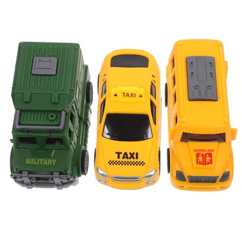 HANABASS 3 Stück Spielzeugauto mit Reibung Auto Mini-Autos träge kleine Fahrzeuge Cartoon- -Push-Auto Mini-Rückziehautos Plastik von HANABASS