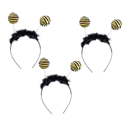 HANABASS 3 Stück Teiliges Bienen Stirnband mit Pailletten Kreatives Haaraccessoire für Cosplay für Karneval Maskeraden und Bühnenaufführungen von HANABASS