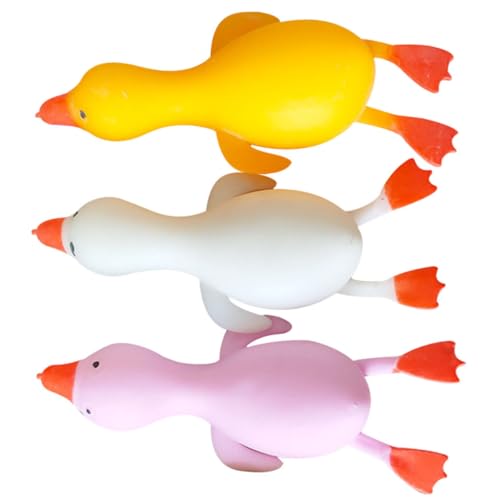 HANABASS 3 Stück Teiliges Dekompressionsspielzeug Entspannungsfigur Weiß Gelb Rosa Weiches TPR Material Kreatives Sensorikspielzeug für Angst und Partygeschenk von HANABASS