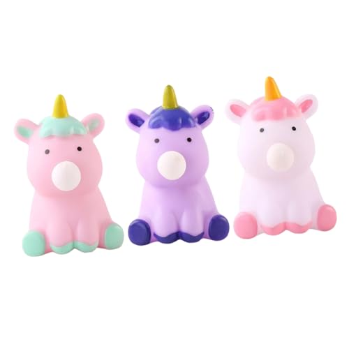 HANABASS 3 Stück Teiliges Einhorn Decompression Elastischem TPR Softgummi Lustige Stressabbau Fidget Toys für Bunte Anti Stress Entspannungsspielzeuge zum Teilen von HANABASS