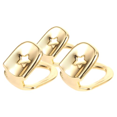 HANABASS 3 Stück Einzelzahnkappe für Hip Hop Cosplay Metall Grills Zahnschmuck für Themenpartys Bequem und Authentisch HANABASS 3 Stück Einzelzahnkappe für Hip Hop Cosplay Metall Grills Zahnschmuck für Themenpartys Bequem und Authentisch von HANABASS