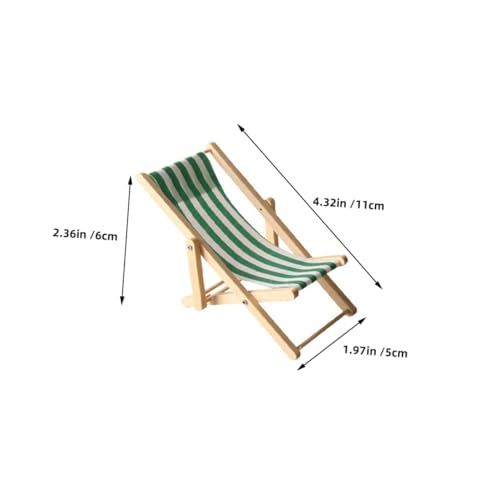 HANABASS 3 Stück Teiliges Mini Strandstuhl aus Stabilem Holz Faltbare Puppenhaus Möbel Realistische Miniatur Liegestühle für Kleine Dekoration Platzsparend und Langlebig von HANABASS