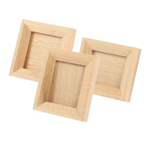HANABASS 3 Stück Teiliges Miniatur Bilderrahmen Moderne Puppenhaus Möbel Kleine Rahmen für Fotos Vertikal Horizontal und Quadratisch DIY Mini Fotorahmen für Puppenhaus Dekoration und von HANABASS