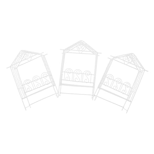 HANABASS 3 Stück Teiliges Miniatur-Bogen Eisen Mikro-landschaftsdekoration für Puppenhaus Romantischer Paarbogen Vielseitige Mini-gartendeko für Micro Wedding und Fairy Garden von HANABASS