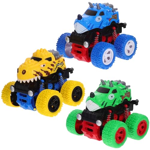 HANABASS 3 Stück Teiliges Offroad Spielzeugautos für Kreative Reibungsfahrzeuge Bunten Designs Pädagogische Modelle Fantasie und Motorik für Jungen und Mädchen von HANABASS