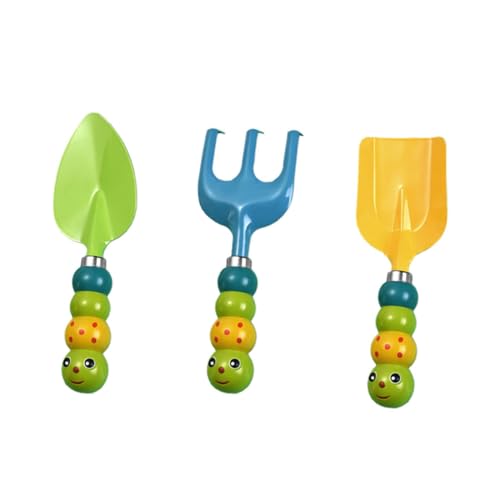 HANABASS 3 Stück Teiliges Sandspielzeug Set Gartenwerkzeug Kinderfreundlich Sicher Sandkasten Strand mit Schaufel Schaufel Rechen für Mädchen Jungen Outdoor Spiel von HANABASS