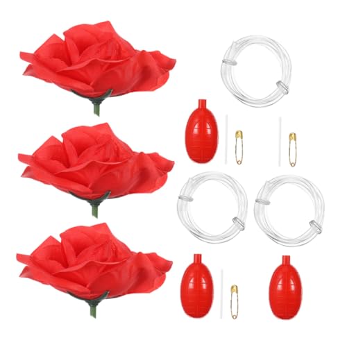 HANABASS 3 Stück Wasser-sprühende Rosenbrosche Rot Nachfüllbare Fake mit Versteckter Wasserspritzfunktion Lustige Party Deko für Halloween Weihnachtsfeiern und Bürowitze HANABASS 3 Stück Wasser-sprühende Rosenbrosche Rot Nachfüllbare Fake mit Versteckter Wasserspritzfunktion Lustige Party Deko für Halloween Weihnachtsfeiern und Bürowitze von HANABASS