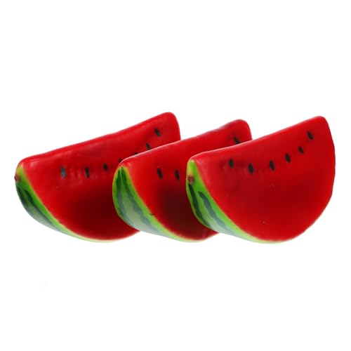 HANABASS 3 Stück Wassermelonenscheiben Fotografie Requisiten Künstliche Früchte Simulation Wassermelonenscheibe Realistische Fruchtscheiben Wassermelonen Dekorationen Künstliche von HANABASS