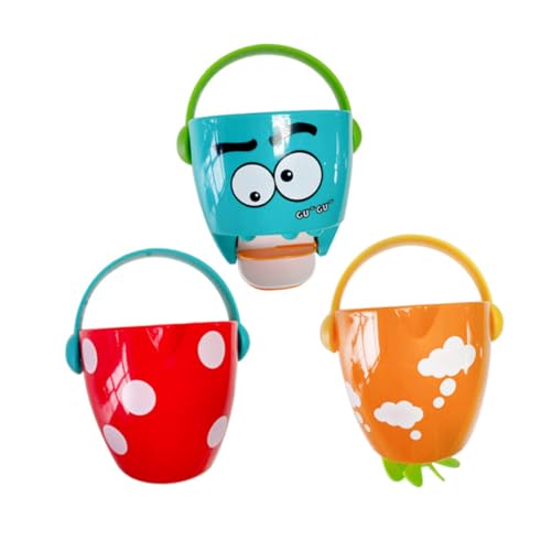 HANABASS 3 Stück Wasserspielzeug Eimer Sicheres Badewannen mit Cartoon Design für Bad und Strand Fördert und Sensorische Entwicklung von HANABASS