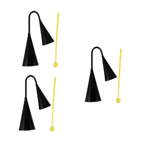 HANABASS 3 Stück Zweifarbige Handliche Cowbell für Binaurales Percussion Instrument mit Kunststoffschlägel Pädagogisches Musikspielzeug zur Rhythmusförderung für Kleinkinder von HANABASS