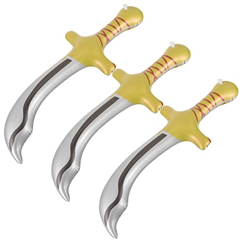 HANABASS 3 Stück aufblasbares Spielzeugmesser Cosplay Kostüm realistisch für Streich Partyballons Cartoon aufblasbare Piratenschwerter aufblasbare piratenschwerter PVC von HANABASS
